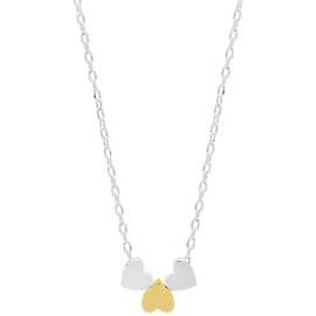 Estella Bartlett Multi Heart Bead Necklace in Silver and Gold - gold/silver/silver - one size
