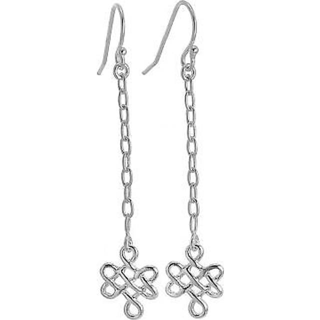 Sterling silver wire knot dangle earrings fish hook wires
