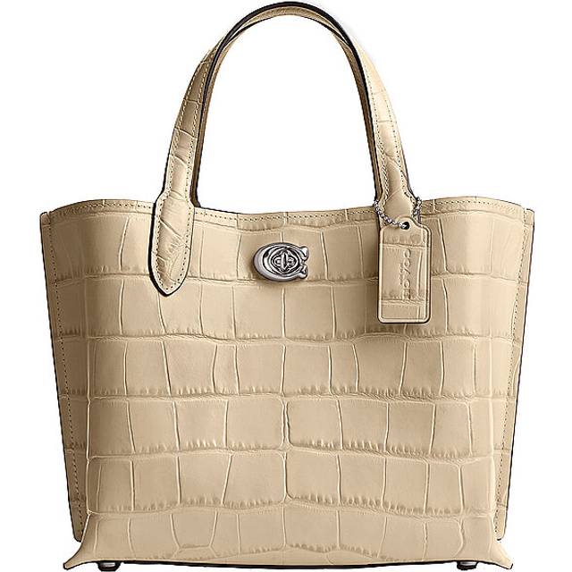 Coach Womens Ivory Croc-embossed Leather Tote Bag - IVORY