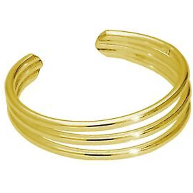 Gold Plated Sterling Silver Triple Wire Open Adjustable Ring