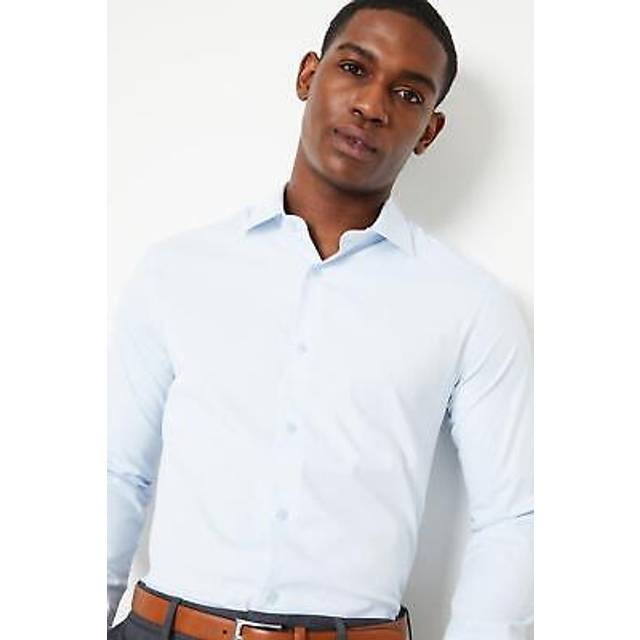 Burton mens button-up shirt blush tailored fit long sleeve easy iron
