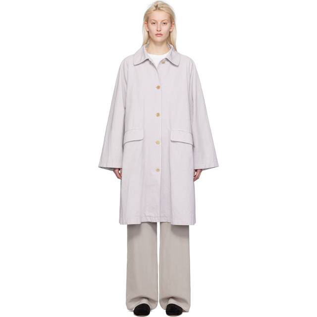 The Row Gray Garth Trench Coat - LIGHT GREY - S