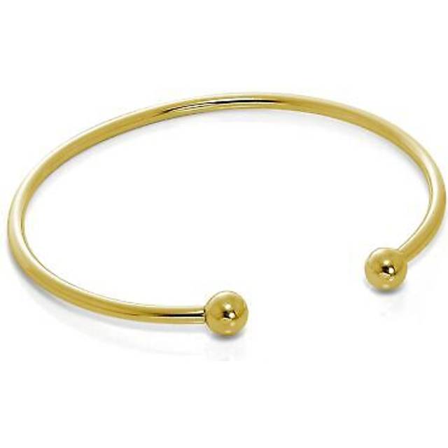 Gold plated sterling silver solid opening torque mens bangle