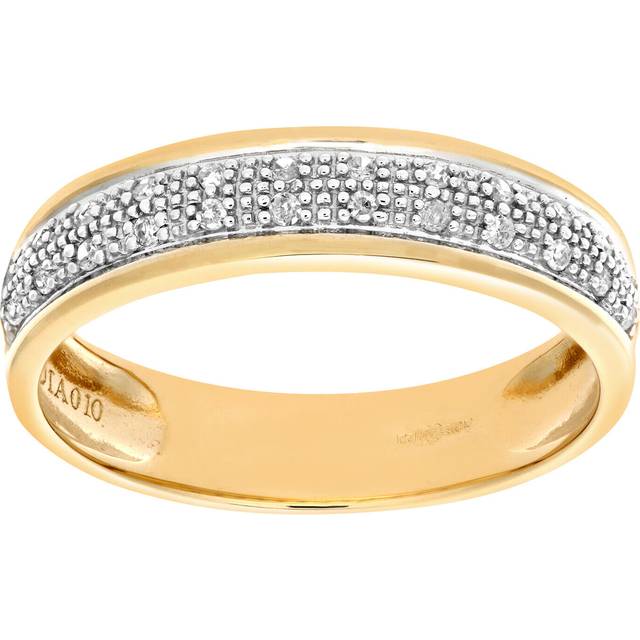9ct yellow gold 0.10ct diamond wedding band ring by naava