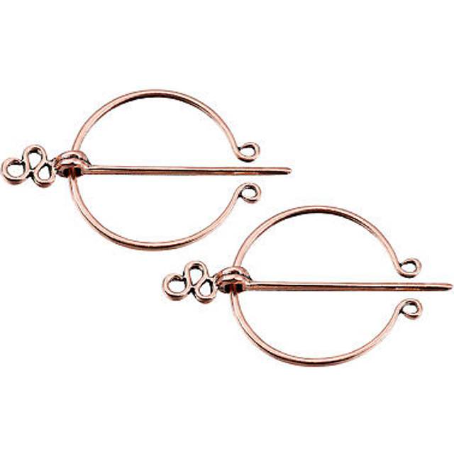 2pcs vintage brooch cloak pin, penannular brooch scarf shawl buckle(copper)