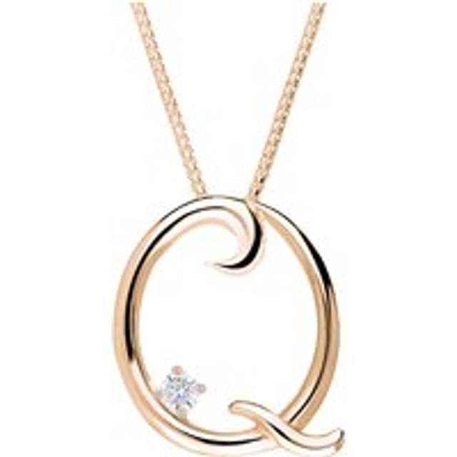 Love Letters 18ct Rose Gold 0.10ct Diamond Initial Q Necklace