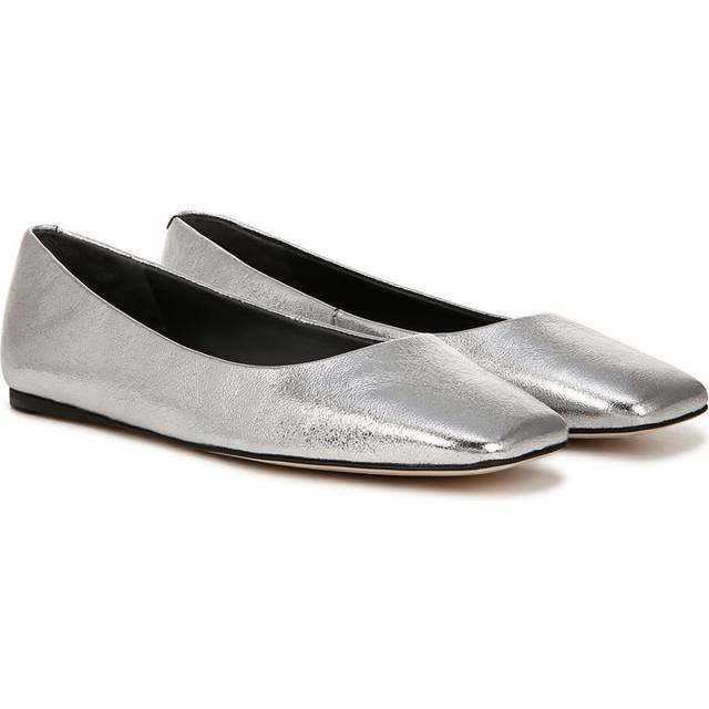 Sarto By Franco Sarto Sarto Flexa Amaya Ballet Flat Shoes (Silver Leather) 7.0 M Slip On Fit, Square Toe, Slip-On Fit