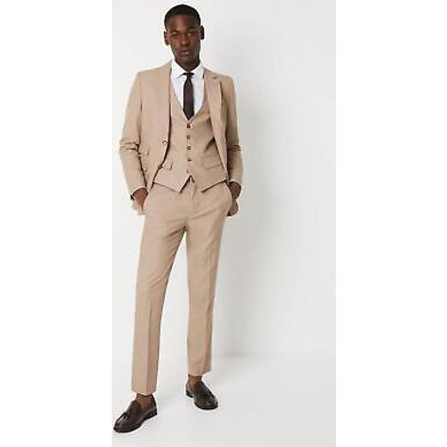 Mens Slim Fit Neutral End On End Suit Trouser - 42R