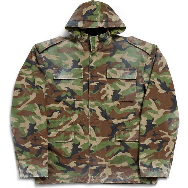 Balenciaga Dark Camo Biker Army Jacket - Green - Unisex - - Cotton