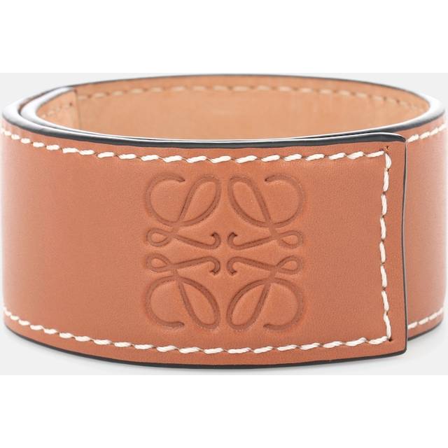 Loewe Anagram leather snap bracelet - brown (One Size)