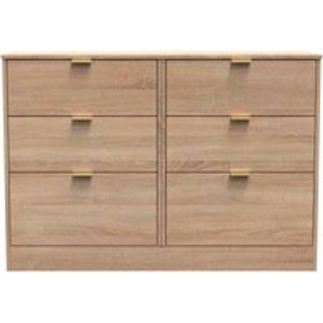Welcome Furniture Ready Assembled Nashville 6 Drawer Midi Chest In Bardolino Oak, Brown