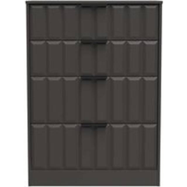Welcome Furniture Ready Assembled New York 4 Drawer Deep Chest In Graphite, Grey