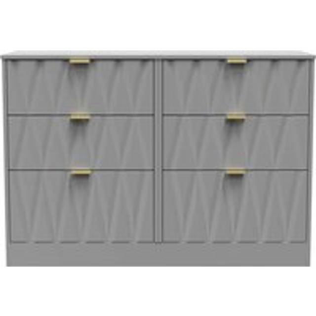 Welcome Furniture Ready Assembled Las Vegas 6 Drawer Midi Chest In Dusk Grey, Grey