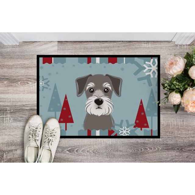 """""Caroline's Treasures Winter Holiday Schnauzer Indoor or Outdoor Mat  18 by 27""""""""  Multicolor"""""