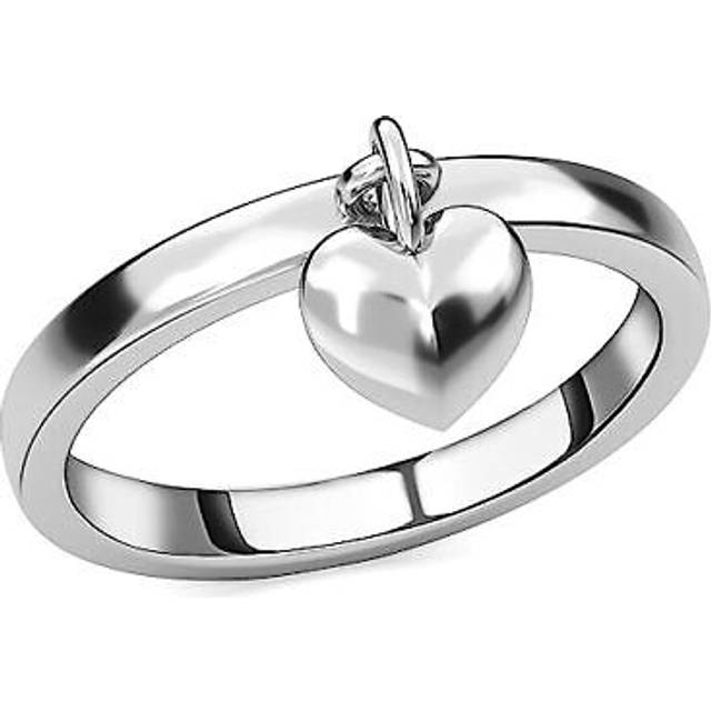 Tjc love heart ring in rose gold over silver metal wt. 2.16 grams