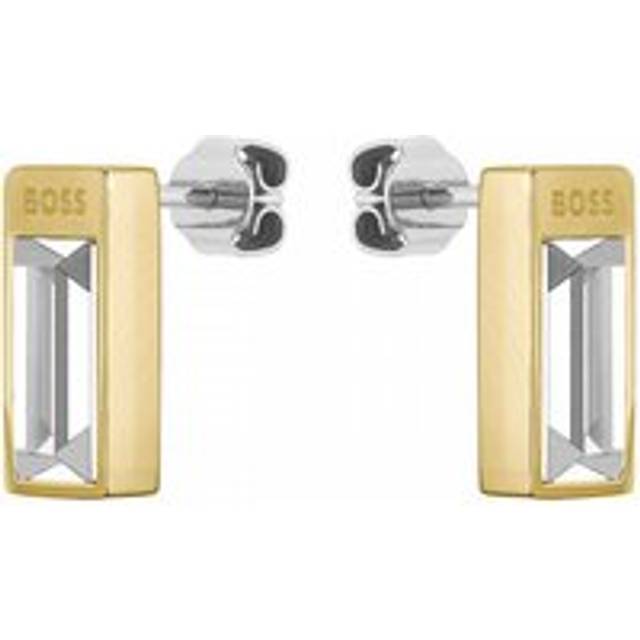 Boss Clia Light Yellow Gold IP Crystal Baguette Ladies Earrings