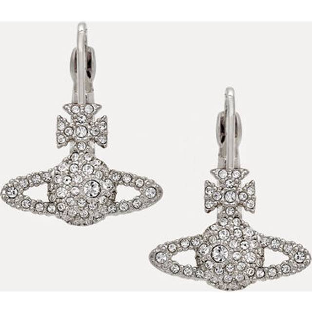 Vivienne Westwood Jewellery Womens Platinum/crystal Grace Bas Relief Crystal-embellished Brass Drop Earrings - PLATINUM/CRYSTAL