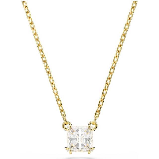 Swarovski Stilla Gold Tone Square Cut Crystal Necklace - 38cm