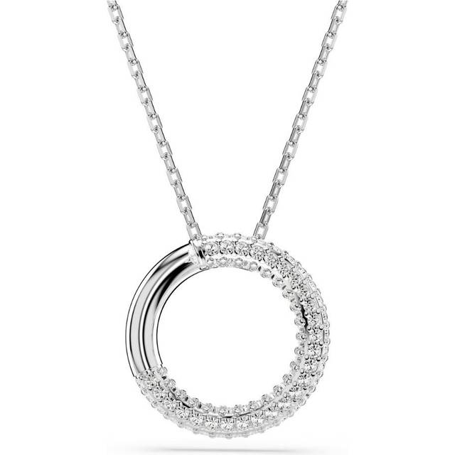 Swarovski Dextera Rhodium Played White Pavé Crystal Necklace - Silver - 50cm