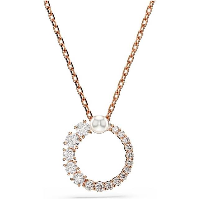 Swarovski, Accessoarer, Dam, ONE Size, Dam Halsband med Hänge Vit, Roséguld Matrix 5692265 - pink (ONE SIZE)