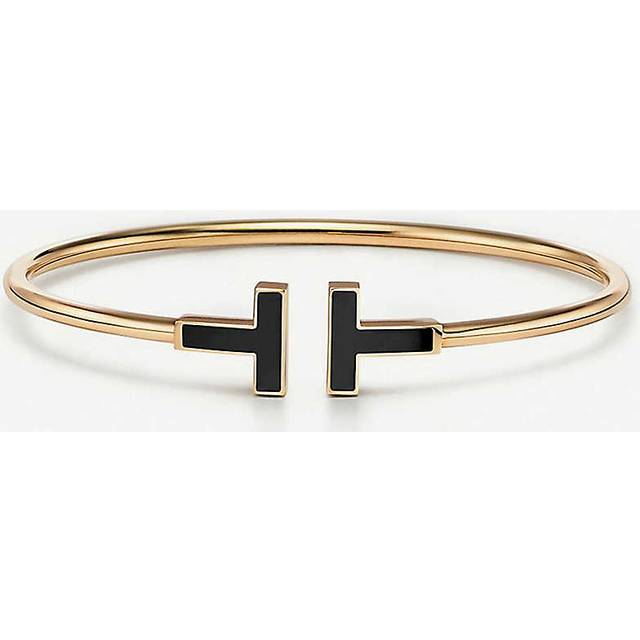 Tiffany & Co Womens Gold T 18ct Yellow-gold and Onyx Bracelet M - GOLD