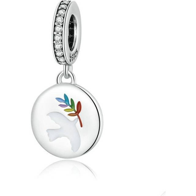 Silver plating  Jewelry Make Peace Dove Charm for Beads Bracelet & Bangle DIY