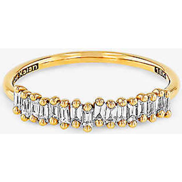 Suzanne Kalan Womens 18k Yellow Gold Mini Half-band 18ct Yellow-gold 0.33ct Baguette Diamond Ring N - 18K Yellow Gold