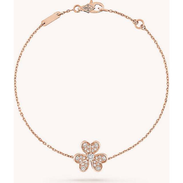 Van Cleef & Arpels Womens Rose Gold Frivole Mini 18ct Rose-gold and 0.22ct Brilliant-cut Diamond Bracelet - ROSE GOLD