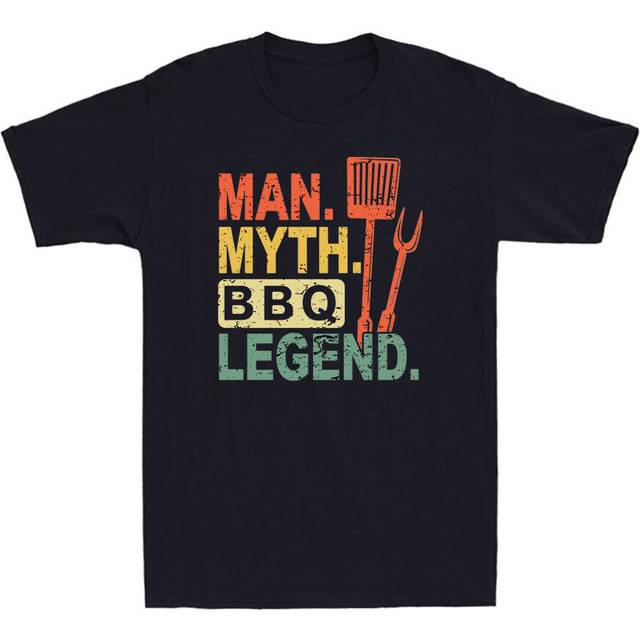Man myth bbq legend barbecue grilling dad grillfather bbq vintage men's t-shirt
