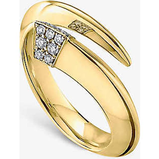 Shaun Leane Womens Yellow Gold Vermeil Tusk Gold-plated Silver and 0.08ct Diamond Ring L - YELLOW GOLD VERMEIL