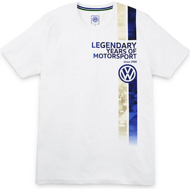 Vw men’s t shirt white small legendary years of motorsport genuine merchandise