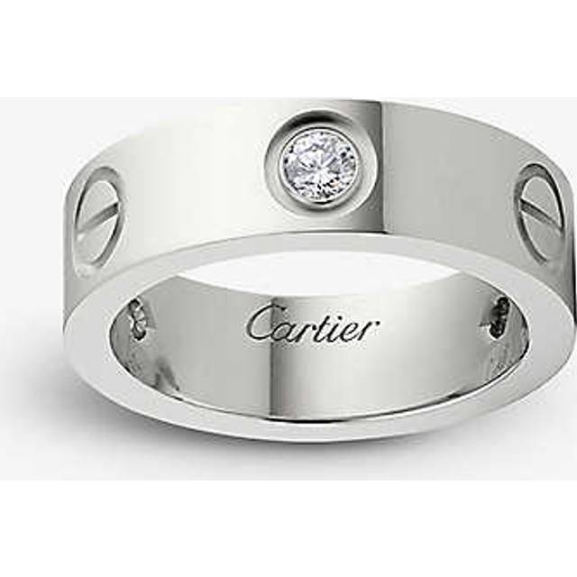 Cartier Womens Silver (silver) Love 18ct White-gold and 3 Diamonds Ring 57mm - silver (Silver)