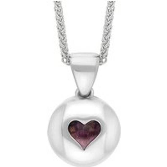 18ct White Gold Blue John Heart Disc Necklace