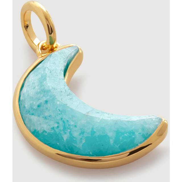 Monica Vinader Womens Yellow Gold Crescent Moon 18k Gold-plated Vermeil Sterling-silver and Amazonite Pendant Charm 1 Size - YELLOW GOLD