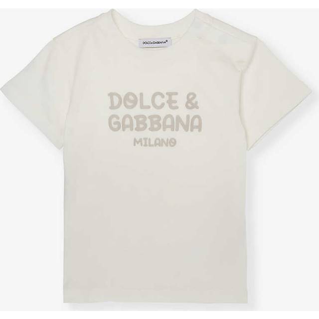 Dolce & Gabbana Girls White Kids Slogan-print Short-sleeve Cotton-jersey T-shirt 24-30 Months - WHITE