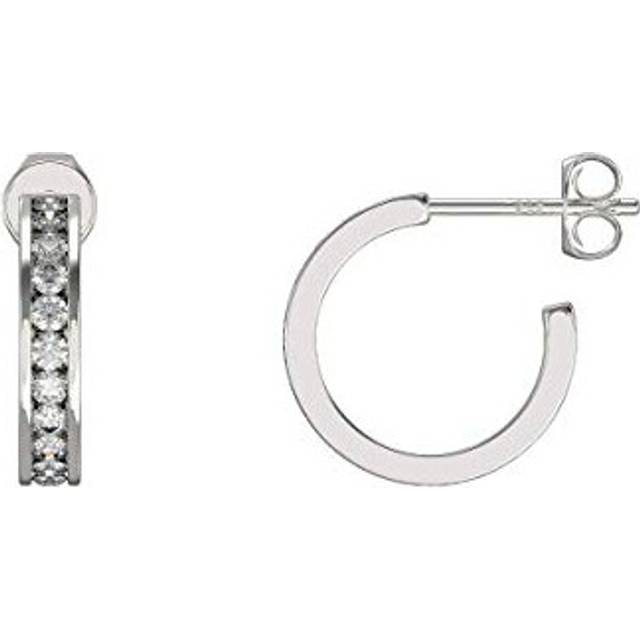 Aeon Jewellery Diamante Hoop Earrings | 925 Sterling Silver | AAA Cubic Zirconia | Polishing Cloth Included | Gifts for Birthdays & Special Occasions
