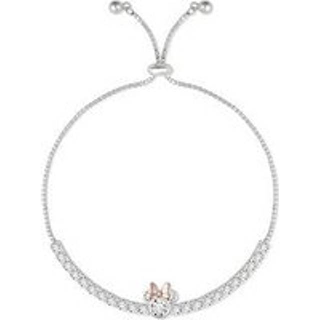 Disney Minnie Mouse Sterling Silver Two Tone Lariat Bracelet, Silver, Women - Ilver