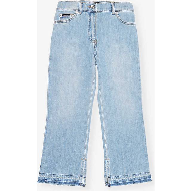 Dolce & Gabbana Girls Combined Colour Kids Split-hem Brand-plaque Flared-leg Jeans 4-12+ Years 6