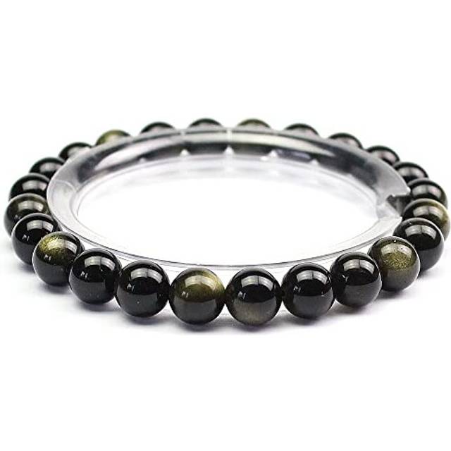 MJDCB 8mm Natural Golden Eye Obsidian Beads Bracelet Healing Crystals Bracelets