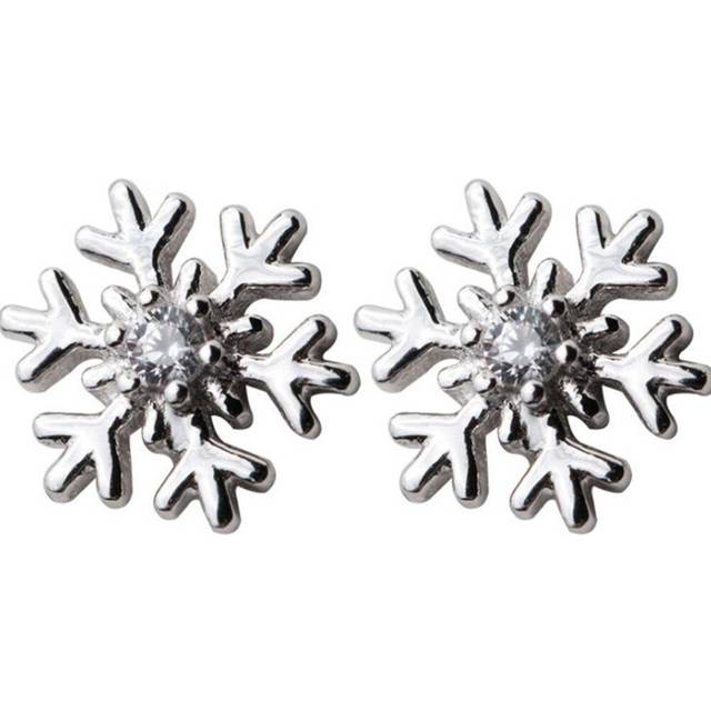 Fashion Stud Earring Snowflake Silver plating Earrings Stud Small Christmas Gift
