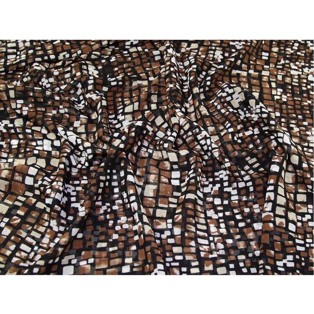 Deadstock Crinkle Sheer Chiffon Fabric Brown