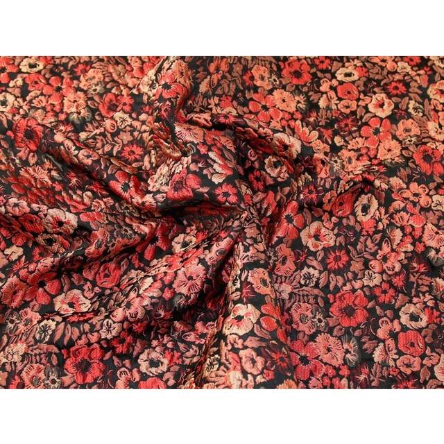 Bella Textured Woven Brocade Fabric Orange