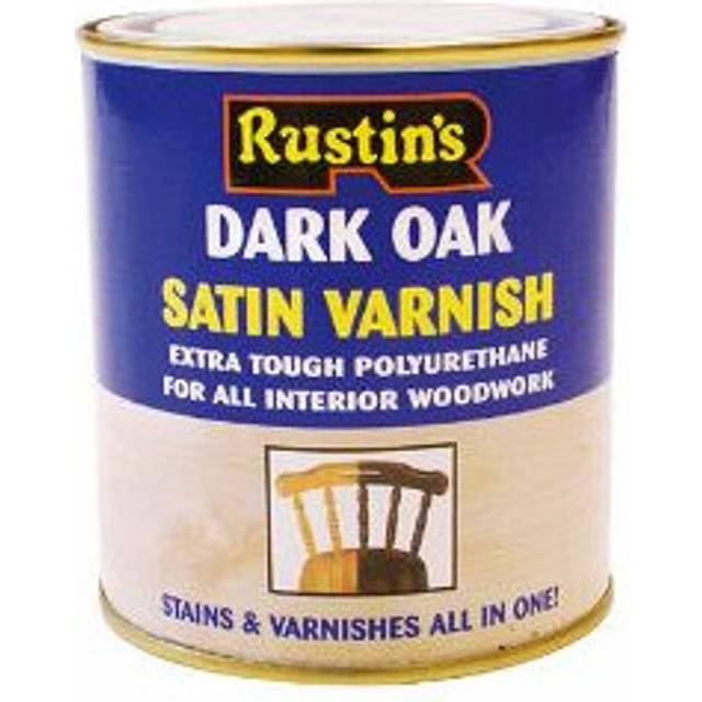 Rustins Quick Dry Poly Varnish - Dark Oak - 500ml - Coloured Liquid