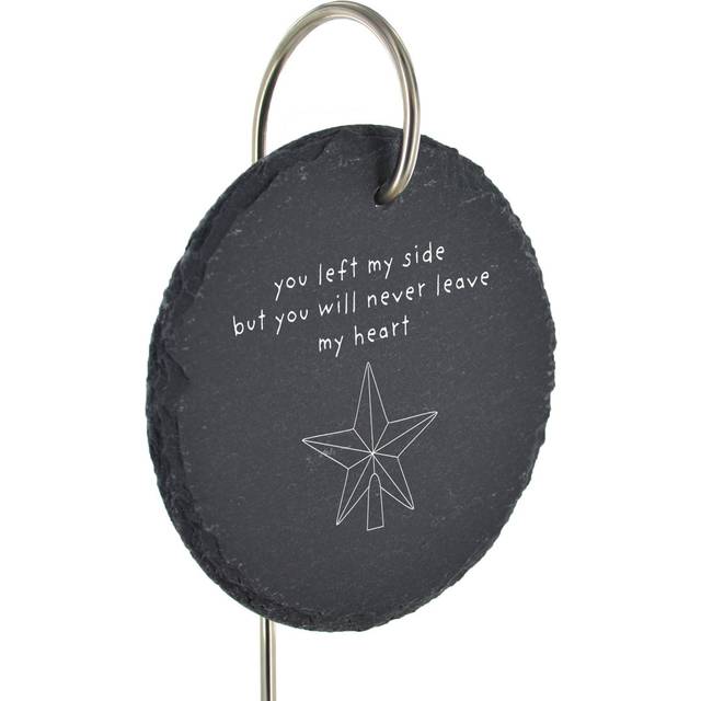 Braniya Slate Circle Christmas Grave Marker Memorial Plaque - Grey (25cm H X 11cm W X 1cm D)