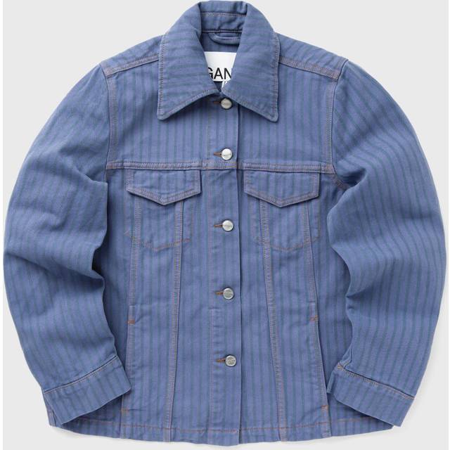 GANNI Blue Stripe Overdyed Denim Jacket - 083 Country Blue - DK 44