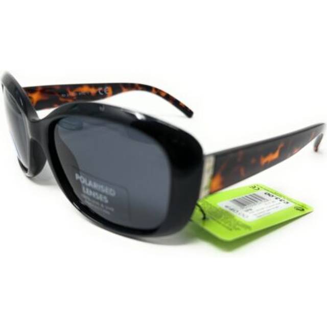 Ladies Sunglasses Polarised Lenses Chic Black Frame with Tortoiseshell Boots 0781