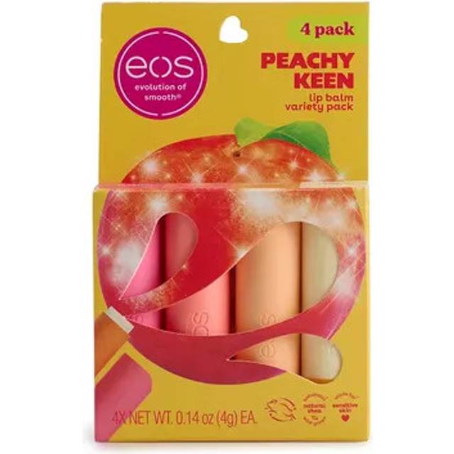eos Lip Balm Gift Set- Peachy Keen  Limited-Edition Lip Moisturizer  Variety Pack  0.14 oz  4-Pack