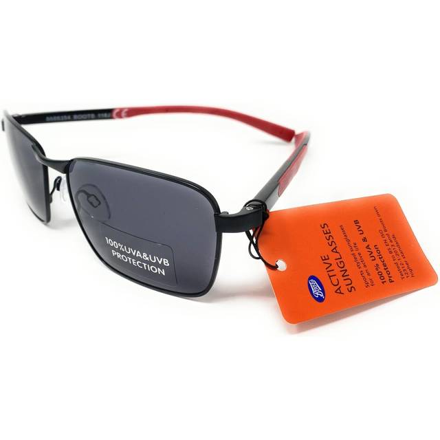 Boots Men's Active Sunglasses Black Frames Red Arms 118J
