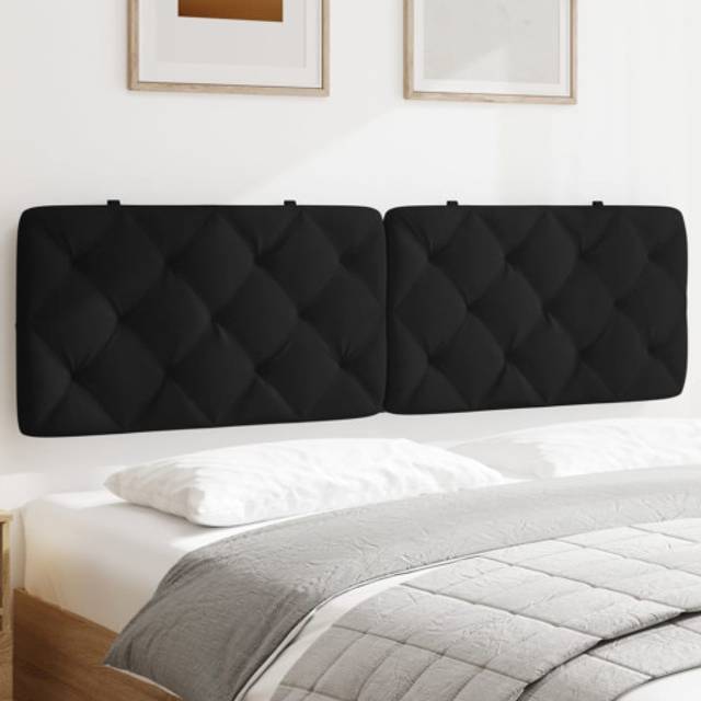 vidaXL De Cama Acolchado Terciopelo Negro 180 cm Cabecero