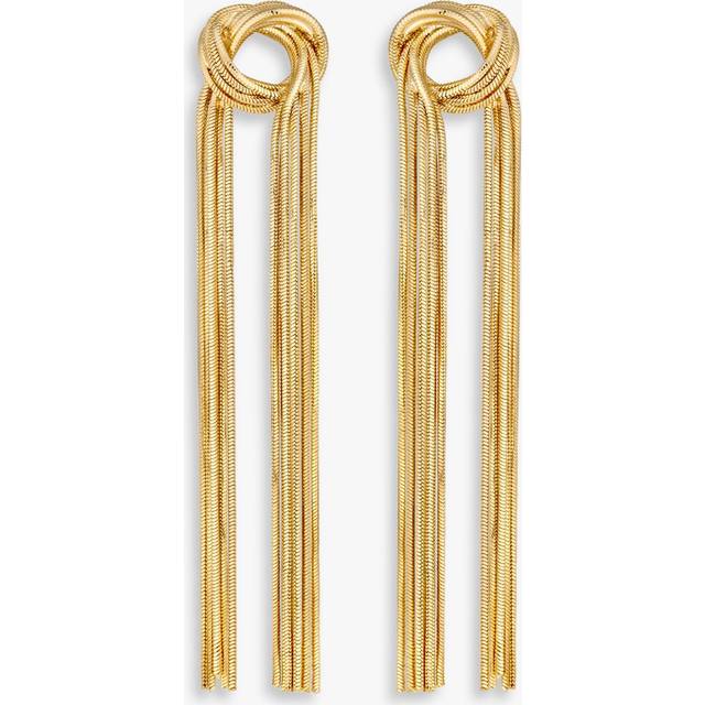 Jon Richard Gold Plated Knot Chain Earrings, Gold, Women